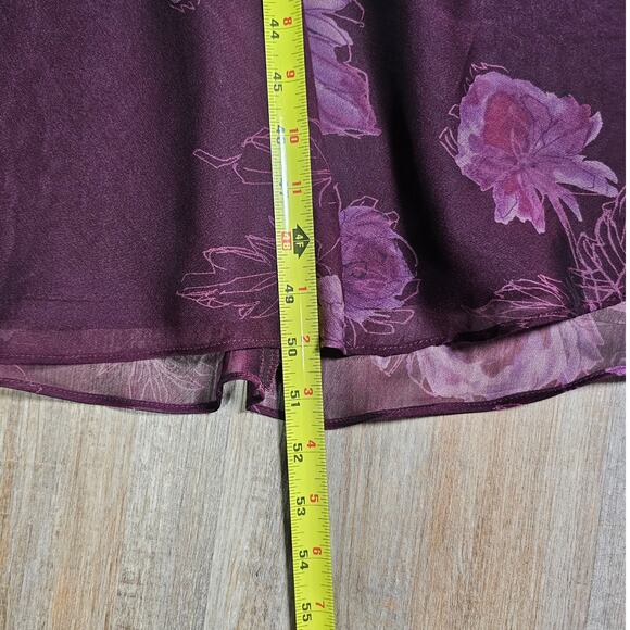 Draper's & Damons Plum Purple Long Sleeve Flow Midi Mother of the Bride Dress 10 - Picture 5 of 7